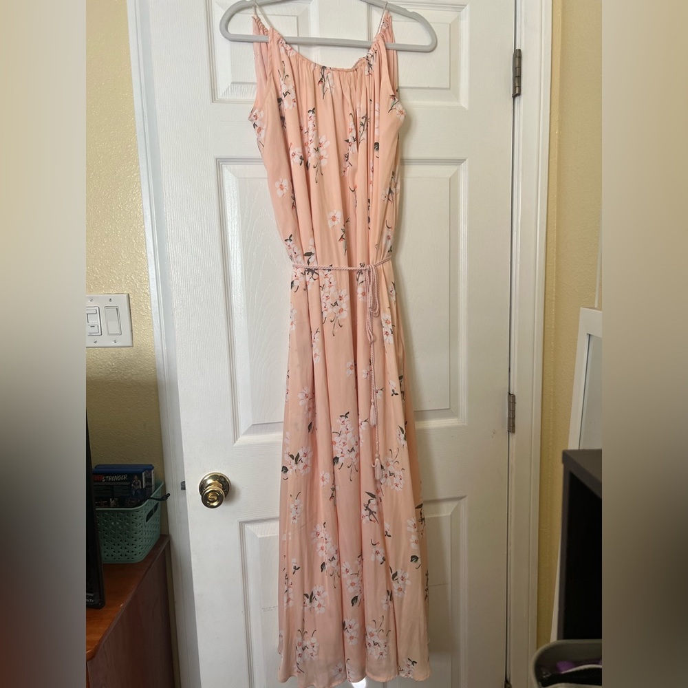 Coral maxi dress